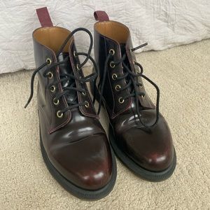 Lace up burgundy DR. Martens booties